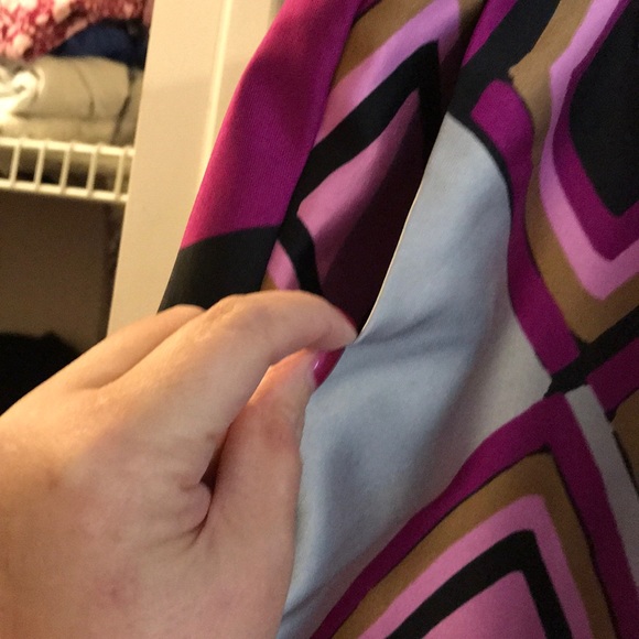 Geometric Pink and Black Women's Skirt - Picture 2 of 3